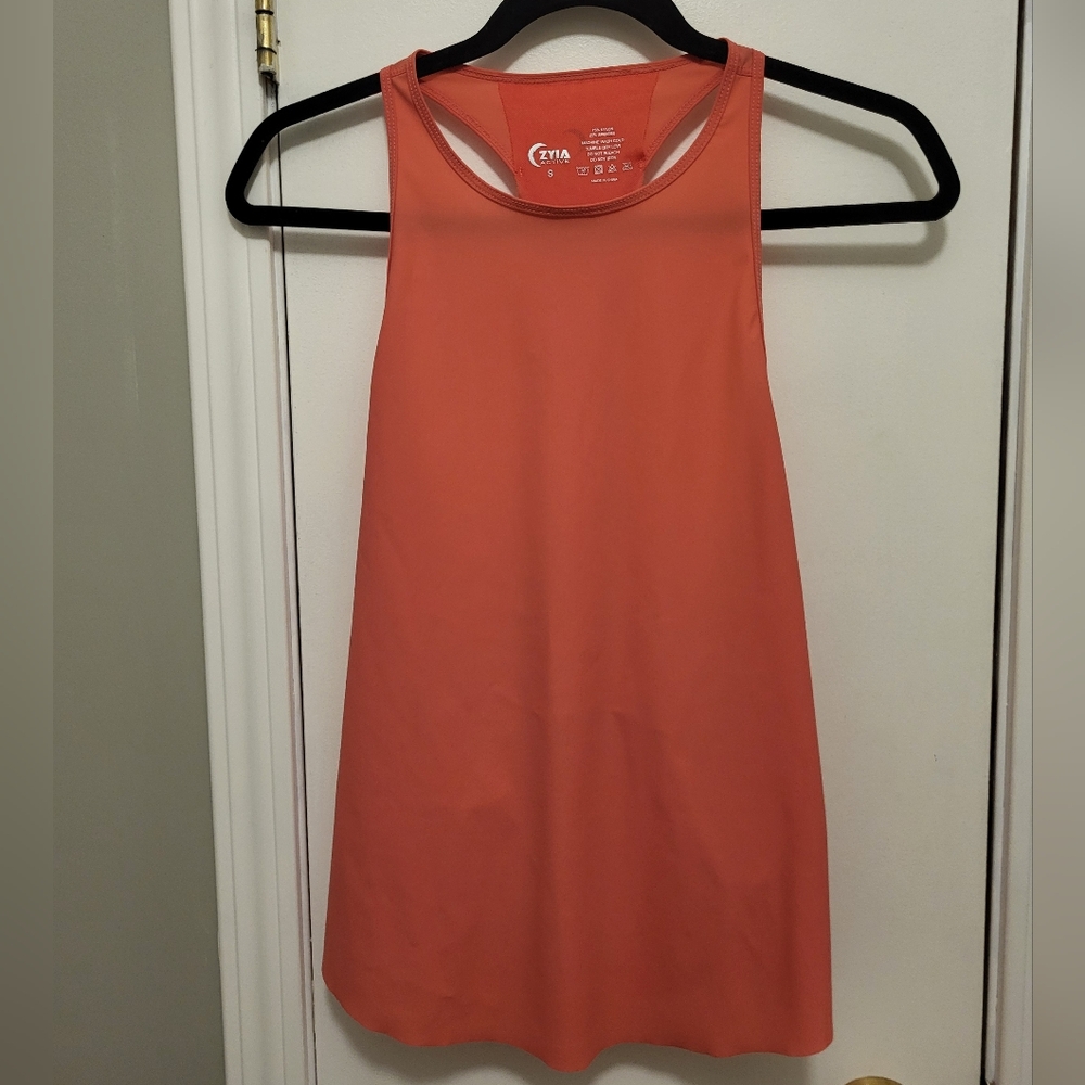 Zyia Double Racer Tank Coral Size Small - Picture 3 of 10